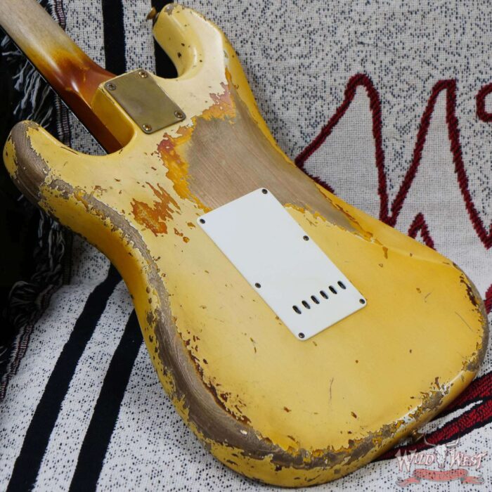 Fender Custom Shop Vincent Van Trigt Masterbuilt 1962 Stratocaster Heavy Relic Vintage White over 3 Tone Sunburst - Image 12