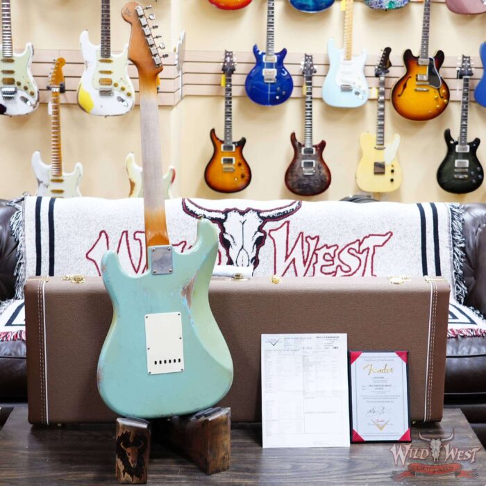 Fender Custom Shop Vincent Van Trigt Masterbuilt 1963 Stratocaster Relic Aged Daphne Blue 7.65 LBS - Image 10