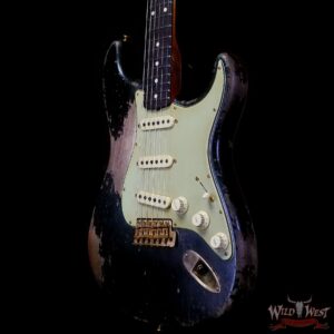 Fender Custom Shop Vincent Van Trigt Masterbuilt 1961 Stratocaster Heavy Relic Black with Gold Hardware - Image 2