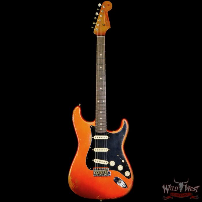 Fender Custom Shop Vincent Van Trigt Masterbuilt 1963 Stratocaster Relic Orange with Black Pickguard - Image 3