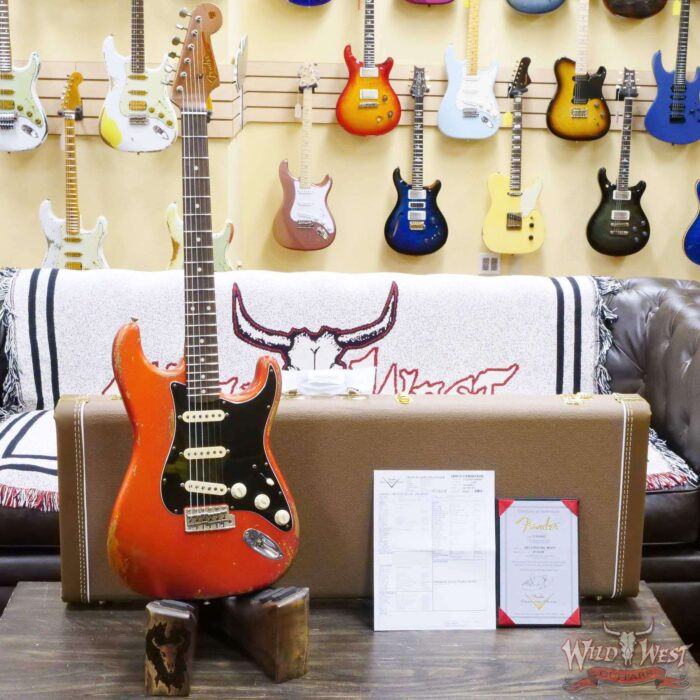 Fender Custom Shop Vincent Van Trigt Masterbuilt 1963 Stratocaster Relic Orange with Black Pickguard - Image 6