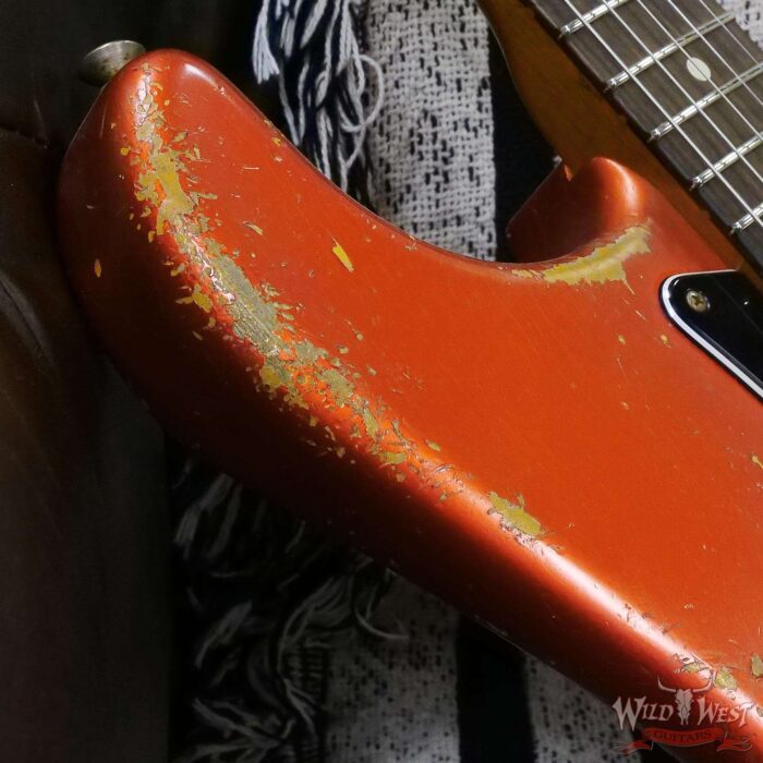 Fender Custom Shop Vincent Van Trigt Masterbuilt 1963 Stratocaster Relic Orange with Black Pickguard - Image 9
