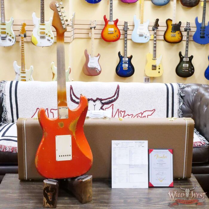 Fender Custom Shop Vincent Van Trigt Masterbuilt 1963 Stratocaster Relic Orange with Black Pickguard - Image 11