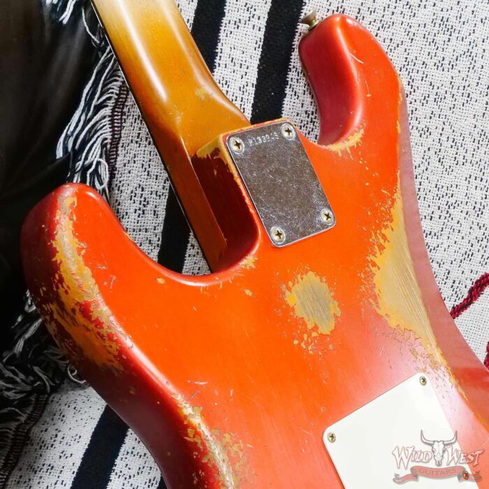 Fender Custom Shop Vincent Van Trigt Masterbuilt 1963 Stratocaster Relic Orange with Black Pickguard - Image 14
