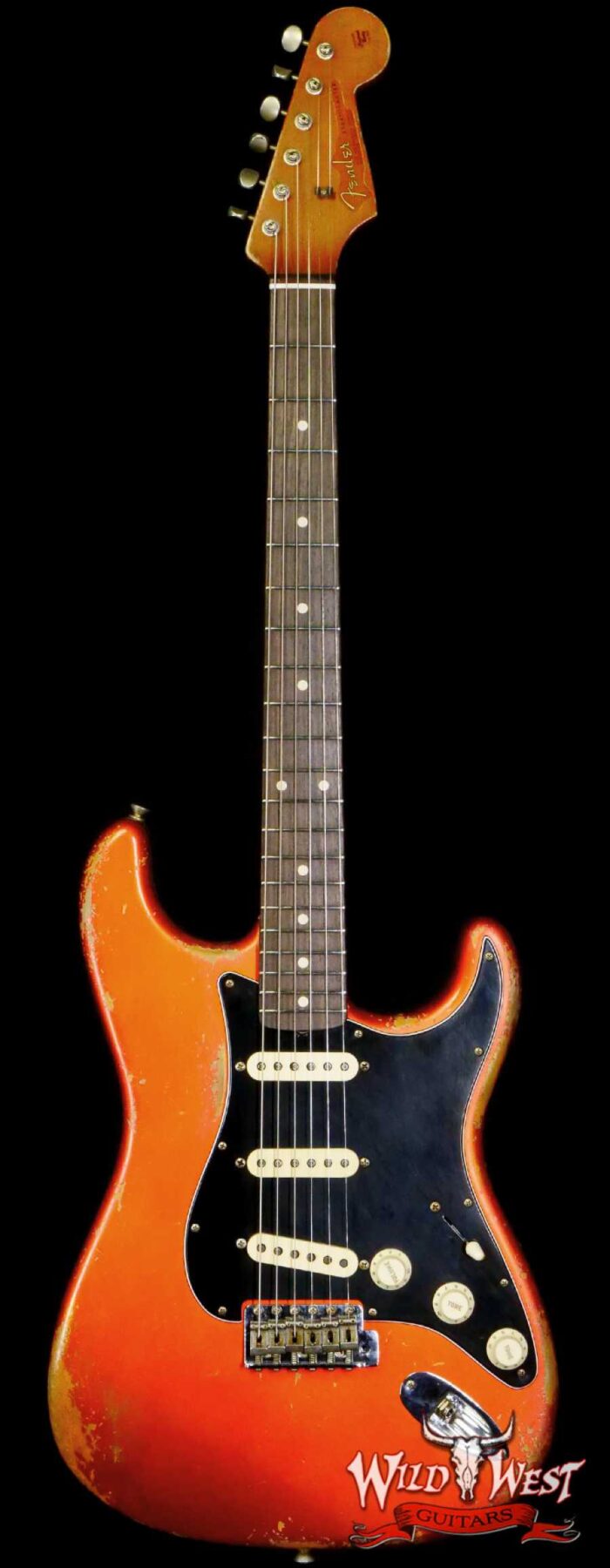 Fender Custom Shop Vincent Van Trigt Masterbuilt 1963 Stratocaster Relic Orange with Black Pickguard - Image 1