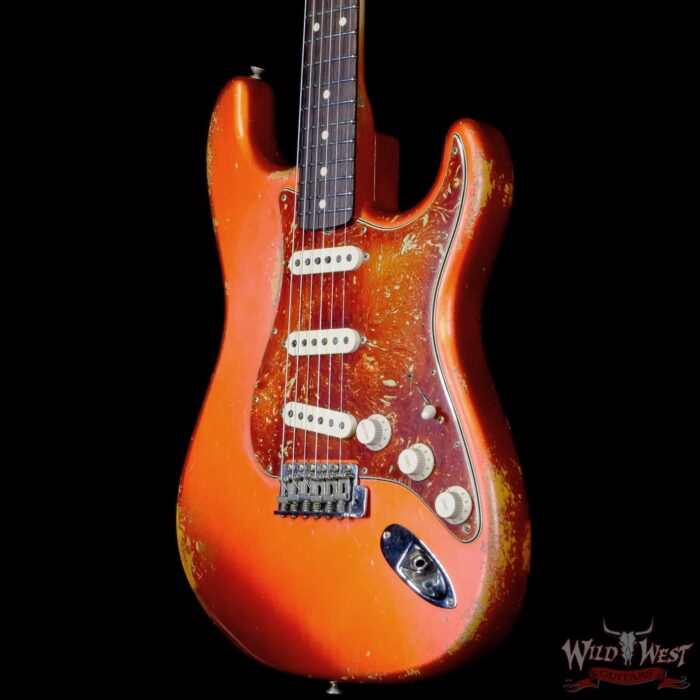 Fender Custom Shop Vincent Van Trigt Masterbuilt 1963 Stratocaster Relic Orange with Tortoise Shell Pickguard - Image 2