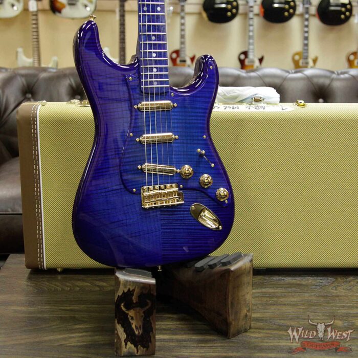 Fender Custom Shop Masterbuilt Yuriy Shishkov 1956 Stratocaster NOS Flame Top Birdseye Nk Royal Blue - Image 13