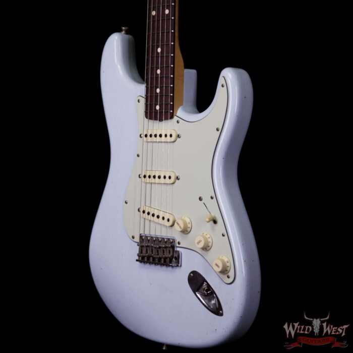 Fender Custom Shop Masterbuilt Yuriy Shishkov 1961 Stratocaster Journeyman Relic Brazilian Rosewood Board Sonic Blue - Image 2