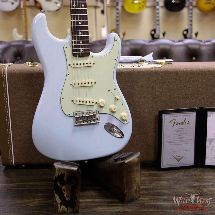 Fender Custom Shop Masterbuilt Yuriy Shishkov 1961 Stratocaster Journeyman Relic Brazilian Rosewood Board Sonic Blue - Image 12