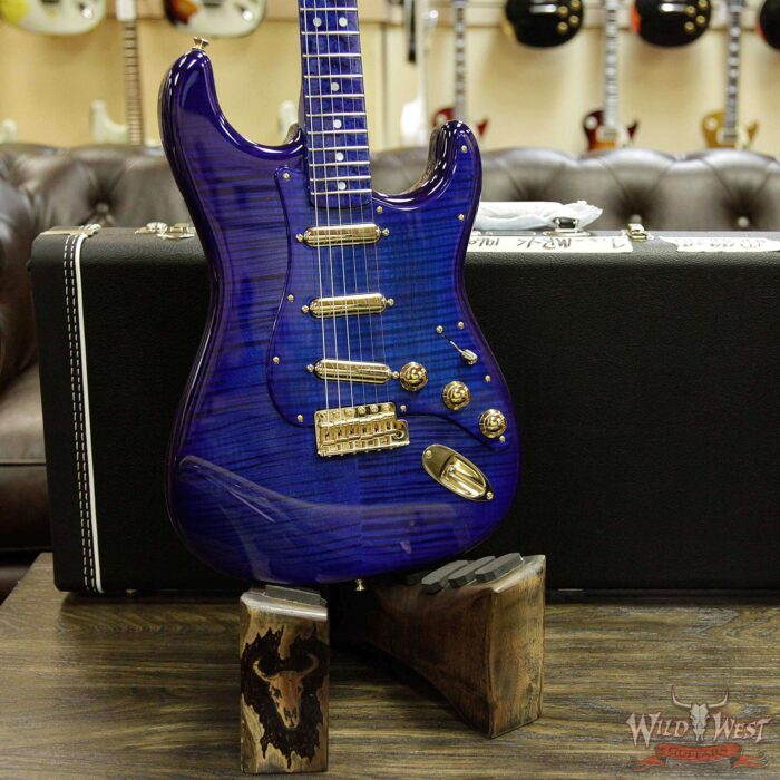 Fender Custom Shop Masterbuilt Yuriy Shishkov 1969 Stratocaster NOS Flame Top Birdseye Nk Royal Blue - Image 13