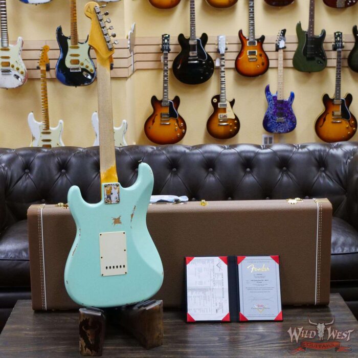 Fender Custom Shop Yuriy Shishkov Masterbuilt 1963 Stratocaster Relic Surf Green - Image 9