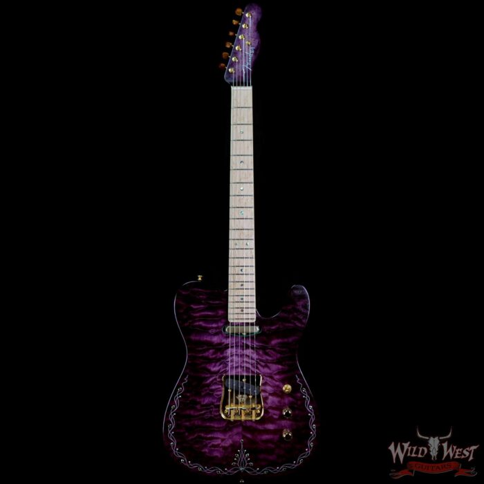 Fender Custom Shop Yuriy Shishkov Masterbuilt Prestige Leaves of Tears Telecaster NOS Josefina Hand-Wound Pickups Purple Sunburst - Image 3