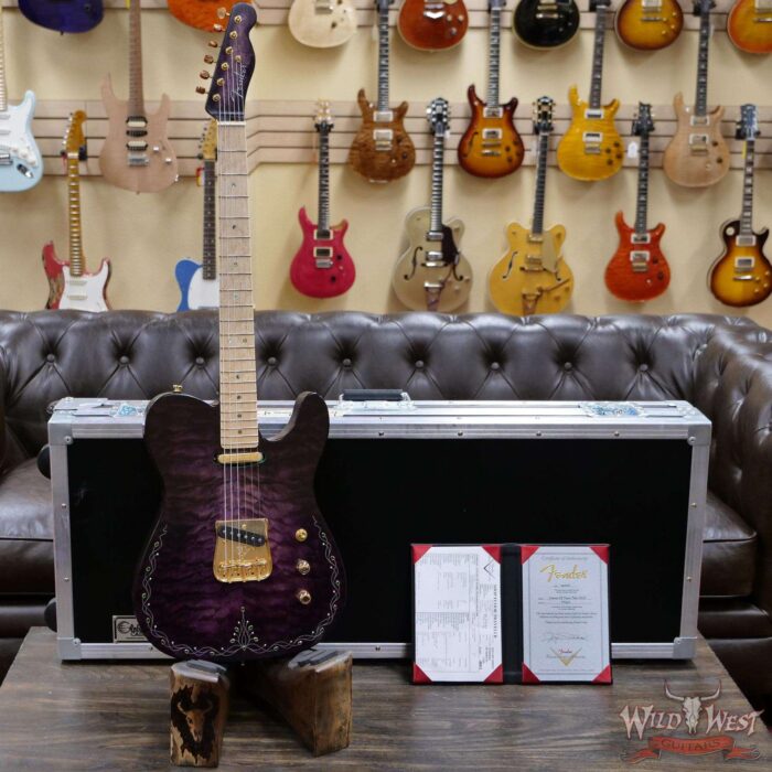 Fender Custom Shop Yuriy Shishkov Masterbuilt Prestige Leaves of Tears Telecaster NOS Josefina Hand-Wound Pickups Purple Sunburst - Image 6
