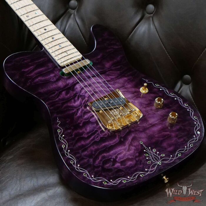 Fender Custom Shop Yuriy Shishkov Masterbuilt Prestige Leaves of Tears Telecaster NOS Josefina Hand-Wound Pickups Purple Sunburst - Image 8