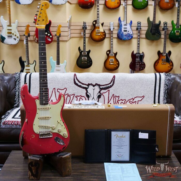 Fender Custom Shop Michael Landau Signature 1963 Stratocaster Rosewood Board Fiesta Red over 3-Color Sunburst - Image 6