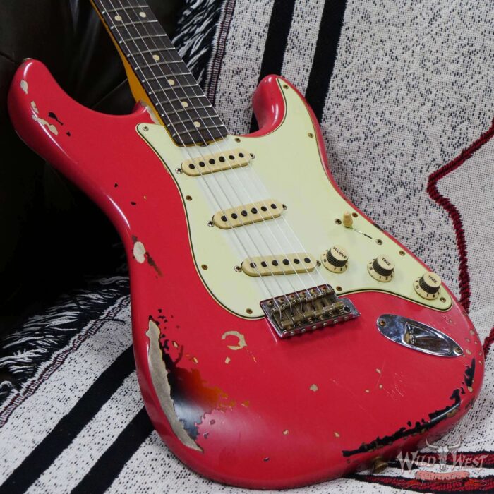 Fender Custom Shop Michael Landau Signature 1963 Stratocaster Rosewood Board Fiesta Red over 3-Color Sunburst - Image 8