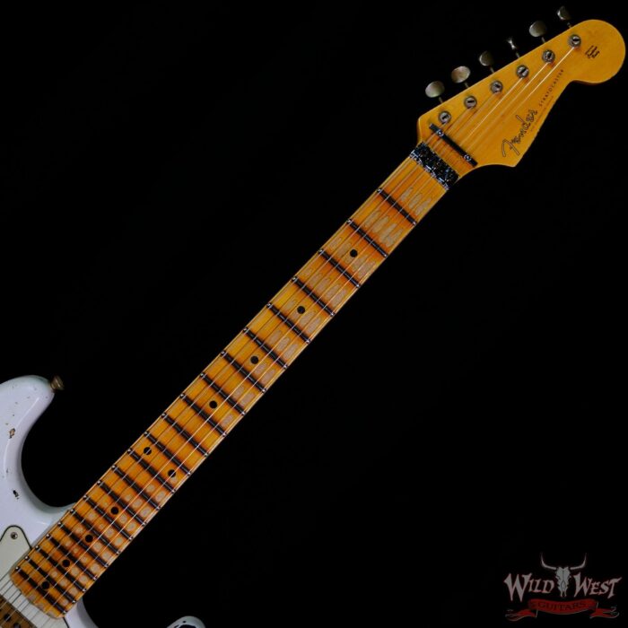 Fender Custom Shop Wild West White Lightning Stratocaster HSS Floyd Rose Maple Board 21 Frets Heavy Relic 2 Tone Sunburst - Image 4