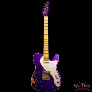 Fender Custom Shop 1950s Thinline Telecaster Heavy Relic Purple Metallic over Magenta Sparkle - Image 3