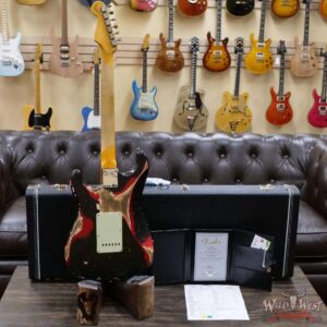 Fender Custom Shop Wild West Black Lightning 2.0 Stratocaster HSS Maple Board 22 Frets Heavy Relic Candy Apple Red - Image 9