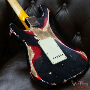 Fender Custom Shop Wild West Black Lightning 2.0 Stratocaster HSS Maple Board 22 Frets Heavy Relic Candy Apple Red - Image 11