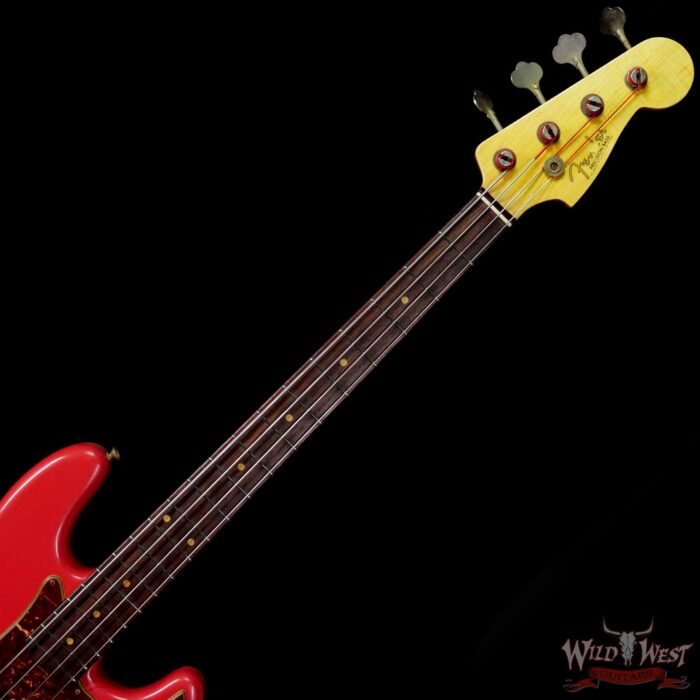 Fender Custom Shop Pino Palladino Signature Precision Bass P-Bass Rosewood Fingerboard Relic Fiesta Red over Desert Sand - Image 4