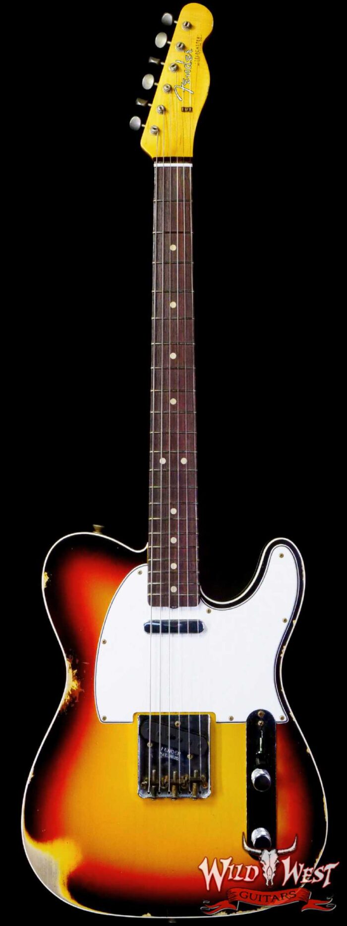 Fender Custom Shop 1962 Telecaster Custom Rosewood Slab Board Hand-Wound Pickups Heavy Relic 3 Tone Sunburst - Image 1