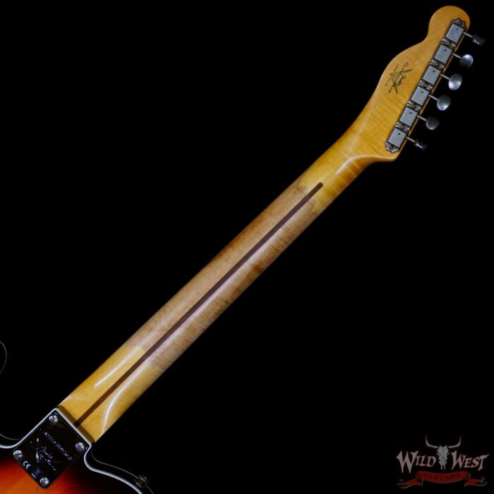 Fender Custom Shop Limited Edition 50s Twisted Telecaster Custom Flame Maple Neck Journeyman Relic Chocolate 3-Color Sunburst - Image 5