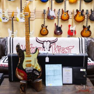 Fender Custom Shop Wild West Black Lightning Stratocaster HSS Floyd Rose Maple Board 22 Frets Heavy Relic Candy Tangerine - Image 6