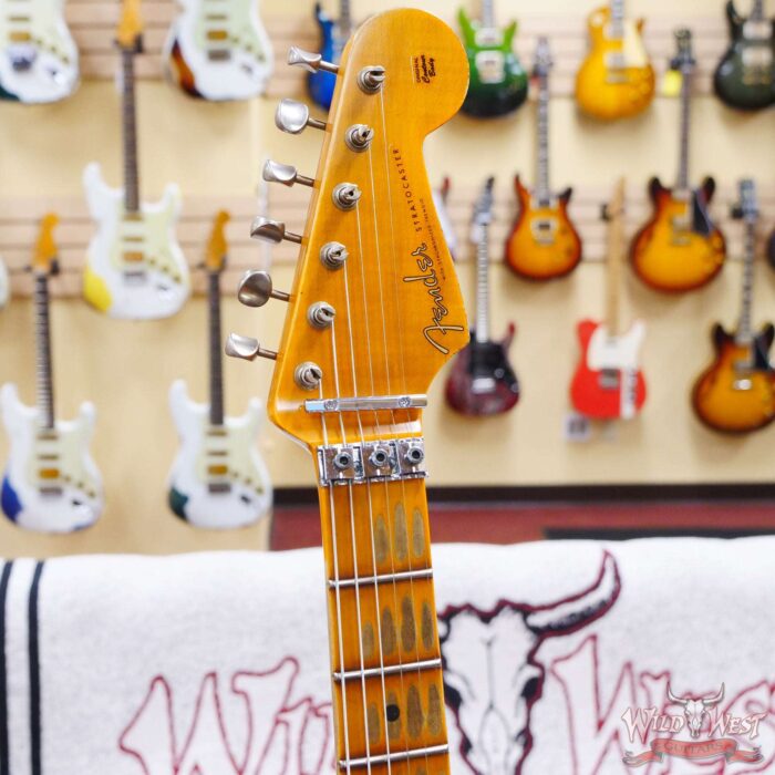 Fender Custom Shop Wild West Black Lightning Stratocaster HSS Floyd Rose Maple Board 22 Frets Heavy Relic Candy Tangerine - Image 7