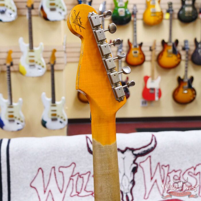 Fender Custom Shop Wild West Black Lightning Stratocaster HSS Floyd Rose Maple Board 22 Frets Heavy Relic Candy Tangerine - Image 11