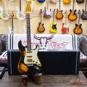 Fender Custom Shop Wild West Black Lightning 2.0 Stratocaster HSS Rosewood Board 22 Frets Heavy Relic 3 Tone Sunburst - Image 6