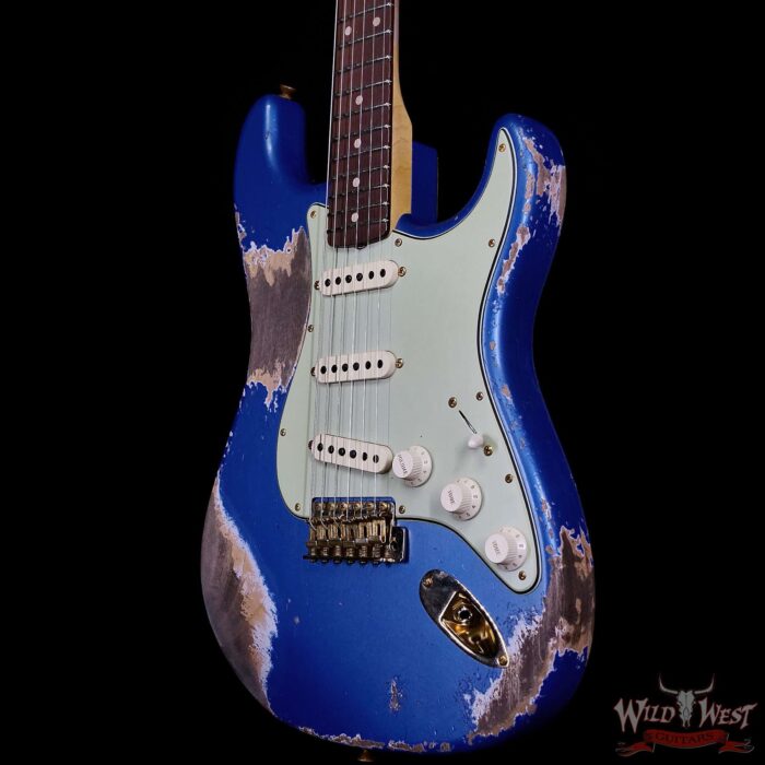 Fender Custom Shop Wild West Guitars 25th Anniversary 1960 Stratocaster Madagascar Rosewood Fretboard Heavy Relic Lake Placid Blue 7.35 LBS - Image 2