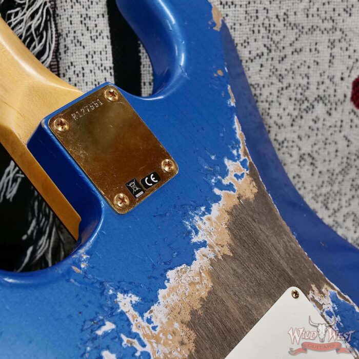 Fender Custom Shop Wild West Guitars 25th Anniversary 1960 Stratocaster Madagascar Rosewood Fretboard Heavy Relic Lake Placid Blue 7.35 LBS - Image 13