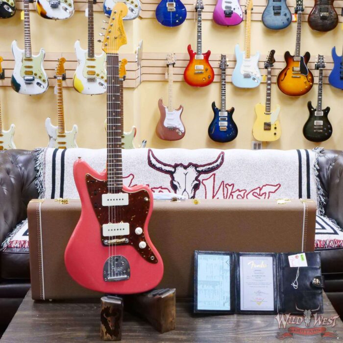 Fender Custom Shop Time Machine 1962 Jazzmaster Hand-Wound Journeyman Relic Super Faded Aged Fiesta Red - Image 6