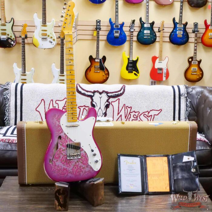 Fender Custom Shop Limited Edition 50’s Thinline Telecaster Relic Pink Paisley 6.20 LBS - Image 6