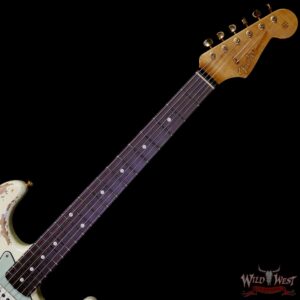 Fender Custom Shop Wild West Guitars 25th Anniversary 1960 Stratocaster Hardtail Madagascar Rosewood Fretboard Heavy Relic Vinatge White 6.95 LBS - Image 4