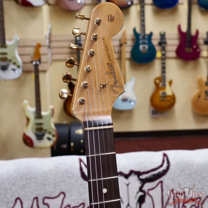 Fender Custom Shop Wild West Guitars 25th Anniversary 1960 Stratocaster Hardtail Madagascar Rosewood Fretboard Heavy Relic Vinatge White 6.95 LBS - Image 7