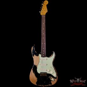 Fender Custom Shop Wild West Guitars 25th Anniversary 1960 Stratocaster Hardtail Madagascar Rosewood Fretboard Heavy Relic Black 7.15 LBS - Image 3