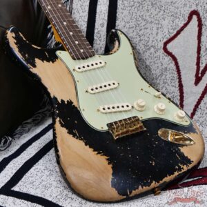 Fender Custom Shop Wild West Guitars 25th Anniversary 1960 Stratocaster Hardtail Madagascar Rosewood Fretboard Heavy Relic Black 7.15 LBS - Image 8