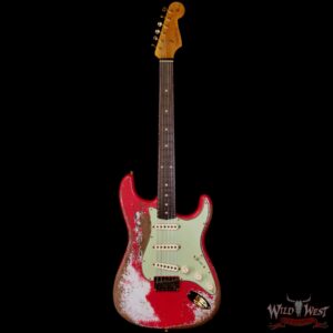 Fender Custom Shop Wild West Guitars 25th Anniversary 1960 Stratocaster Hardtail Madagascar Rosewood Fretboard Heavy Relic Fiesta Red 7.05 LBS - Image 3