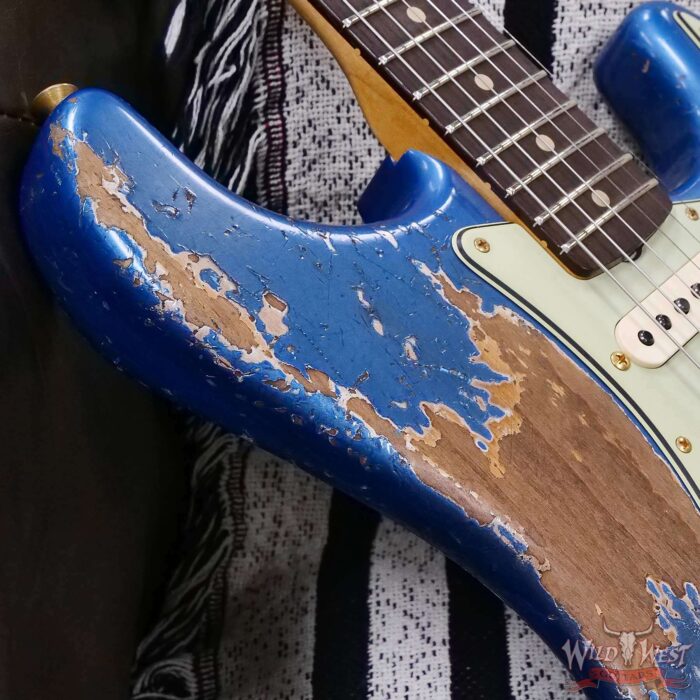 Fender Custom Shop Wild West Guitars 25th Anniversary 1960 Stratocaster Hardtail Madagascar Rosewood Fretboard Heavy Relic Lake Placid Blue 7.15 LBS - Image 9