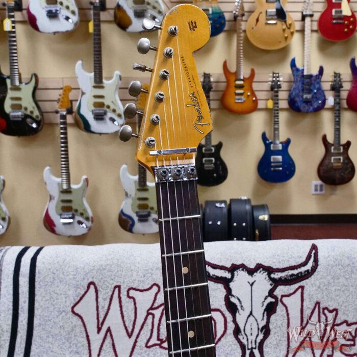 Fender Custom Shop Wild West Pink Lightning Stratocaster Floyd Rose HSH Rosewood Fingerboard 22 Frets Heavy Relic Lipstick Pink Metallic 7.95 lbs - Image 7