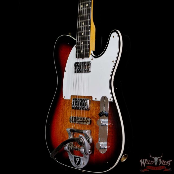 Fender Custom Shop TV Jones HH Telecaster Journeyman Relic Bigsby Okoume Body Ebony Fingerboard Matching Headstock 3Tone Sunburst - Image 2