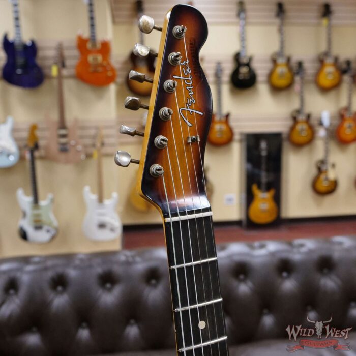 Fender Custom Shop TV Jones HH Telecaster Journeyman Relic Bigsby Okoume Body Ebony Fingerboard Matching Headstock 3Tone Sunburst - Image 7