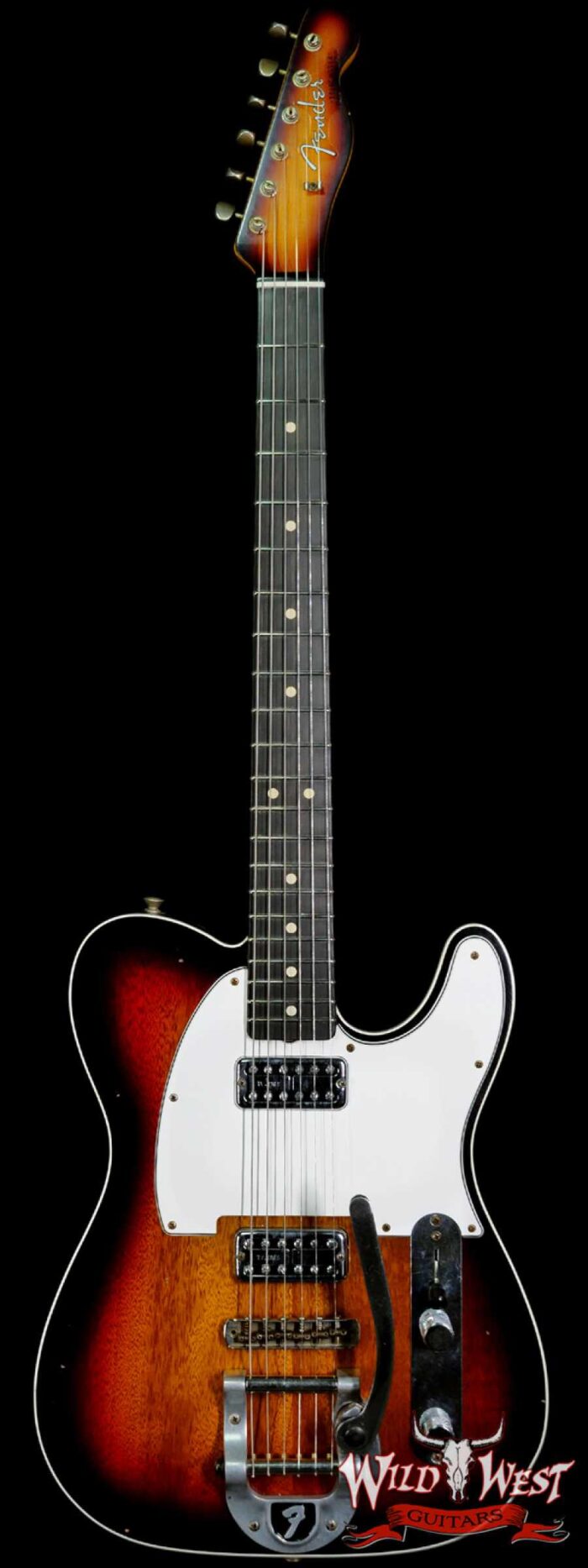 Fender Custom Shop TV Jones HH Telecaster Journeyman Relic Bigsby Okoume Body Ebony Fingerboard Matching Headstock 3Tone Sunburst - Image 1