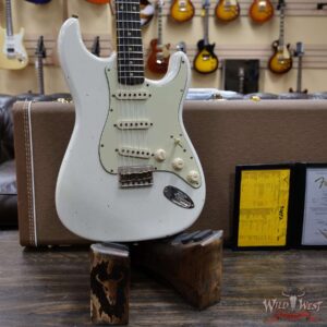 Fender Custom Shop 2021 NAMM Limited Edition 1961 Stratocaster Hardtail Hand-Wound PUs Relic Olympic White - Image 8