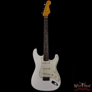 Fender Custom Shop 2021 NAMM Limited Edition 1961 Stratocaster Hardtail Hand-Wound PUs Relic Olympic White - Image 3