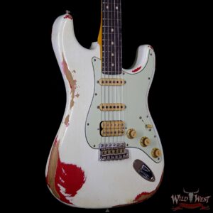 Fender Custom Shop White Lightning 2.0 HSS Stratocaster Heavy Relic Rosewood 22 Frets OWT over Torino Red - Image 4