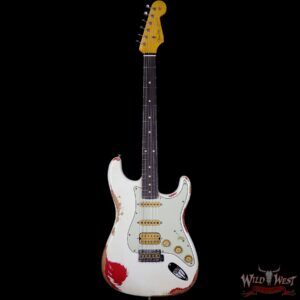 Fender Custom Shop White Lightning 2.0 HSS Stratocaster Heavy Relic Rosewood 22 Frets OWT over Torino Red - Image 5