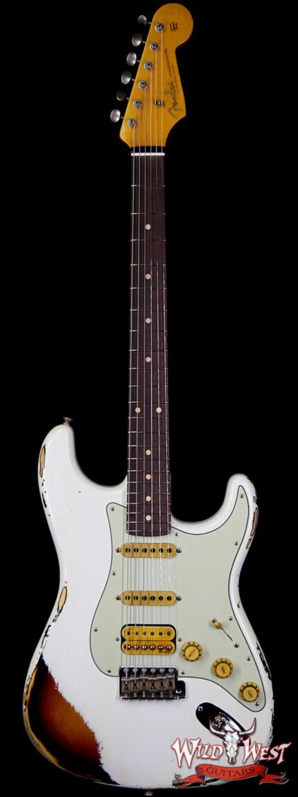 Fender Custom Shop White Lightning 2.0 Stratocaster Heavy Relic HSS 22 Frets Rosewood Board 3 Tone Sunburst